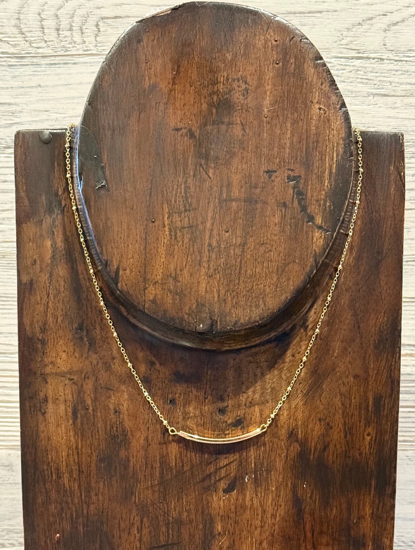 Delicate Gold Bar Necklace