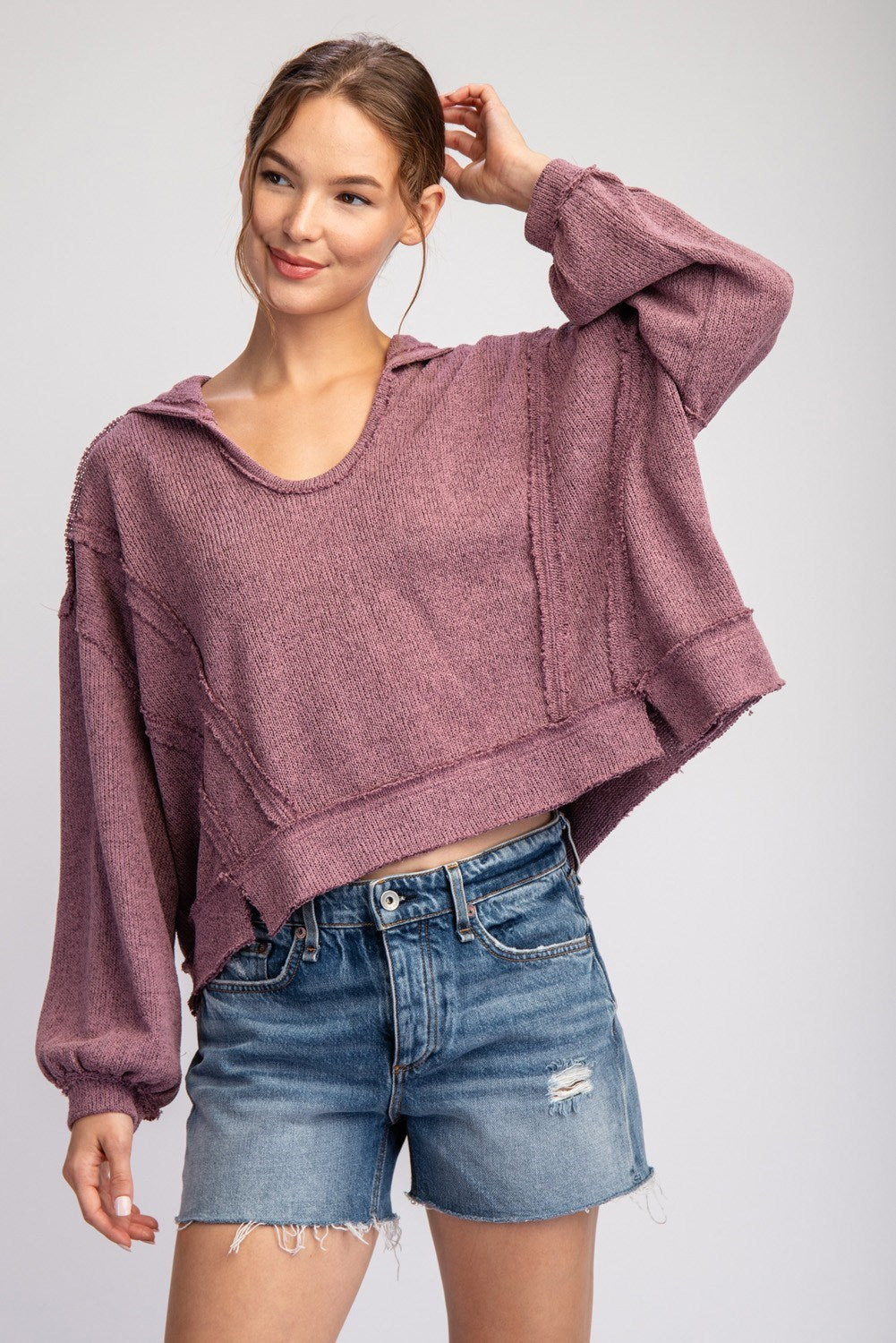 Long Sleeve Pullover Hoodie Sweater - 2 Colors