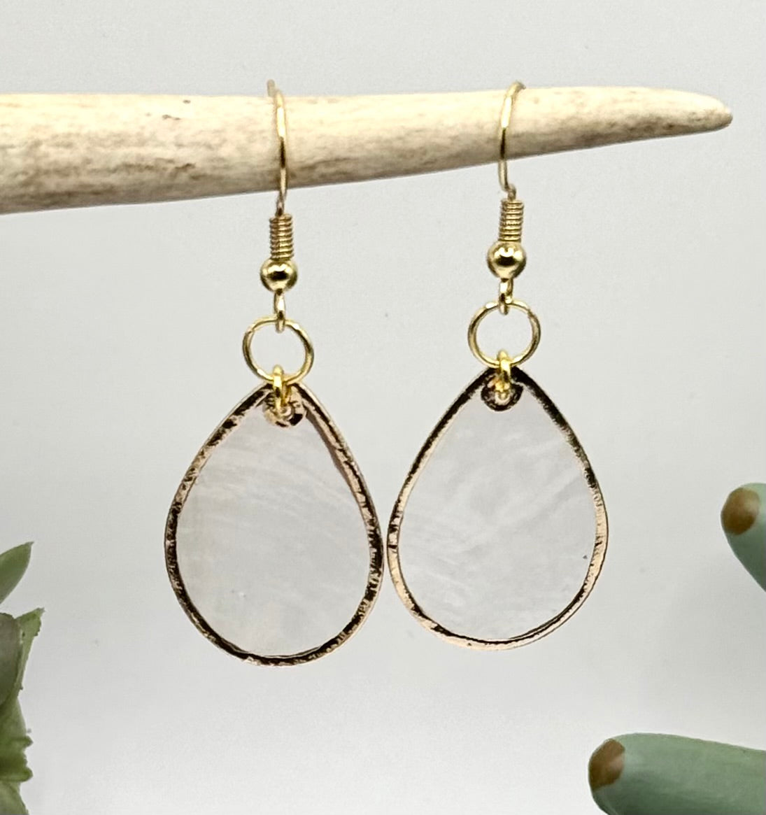 Capiz Shell Teardrop Earrings