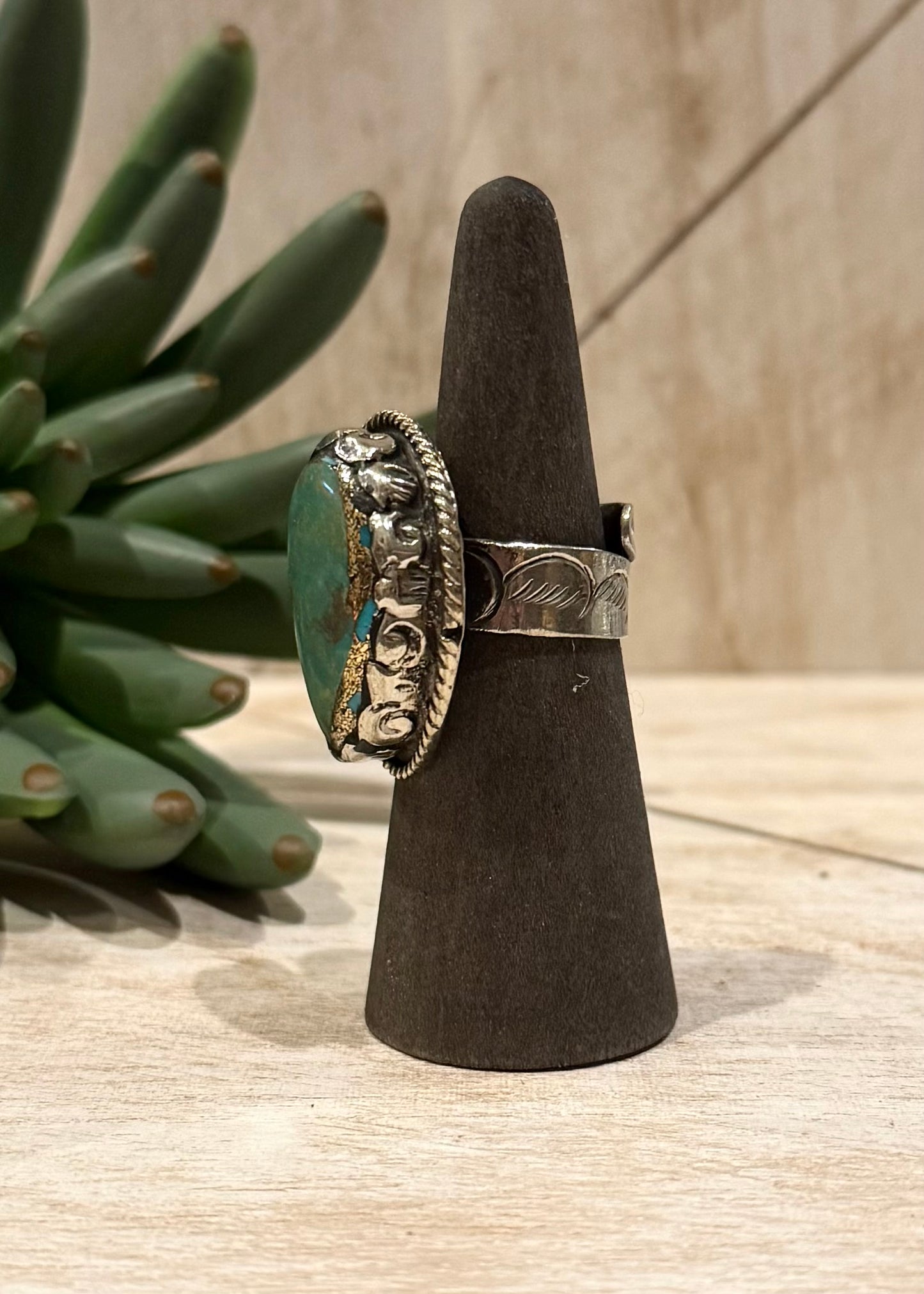 Gold Infused Turquoise Ring