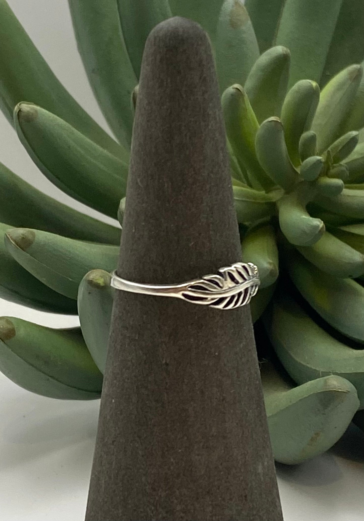 Petite Sterling Leaf Ring