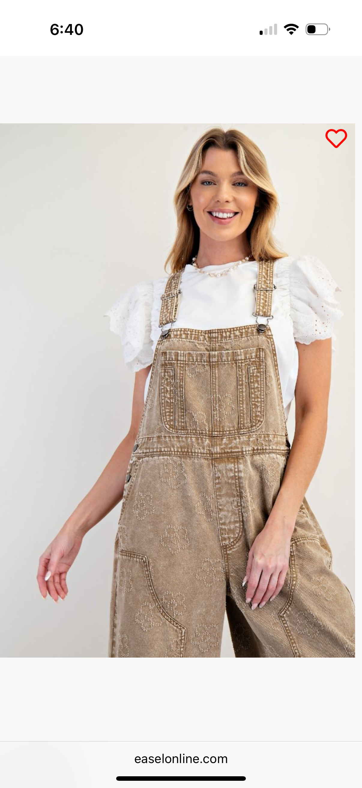 Floral Print Twill Overalls
