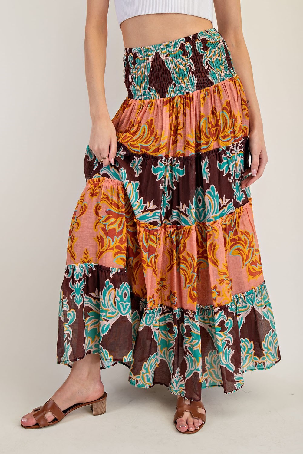 Boho Tiered Maxi Skirt