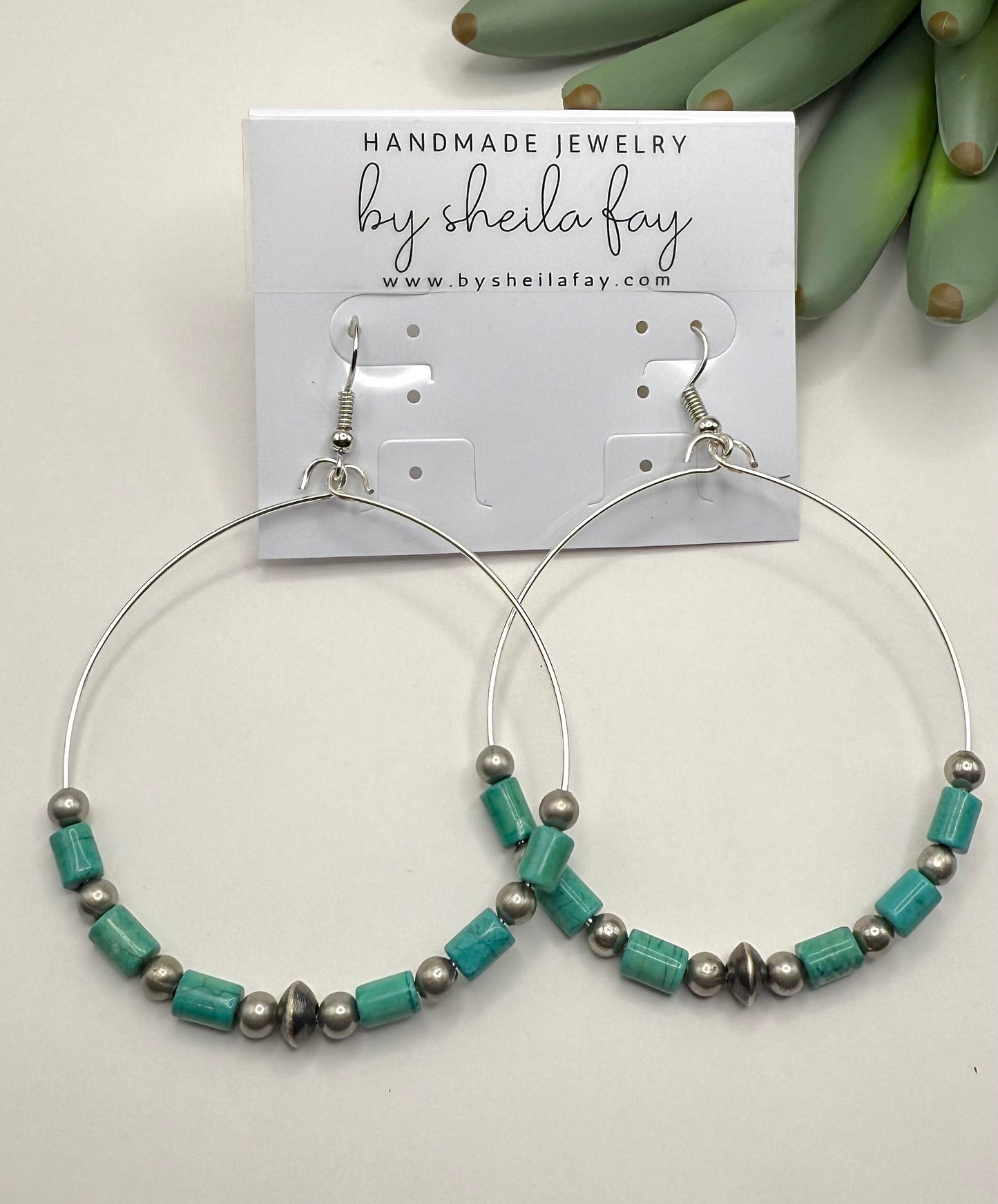 Vibrant Turquoise Hoop Earrings