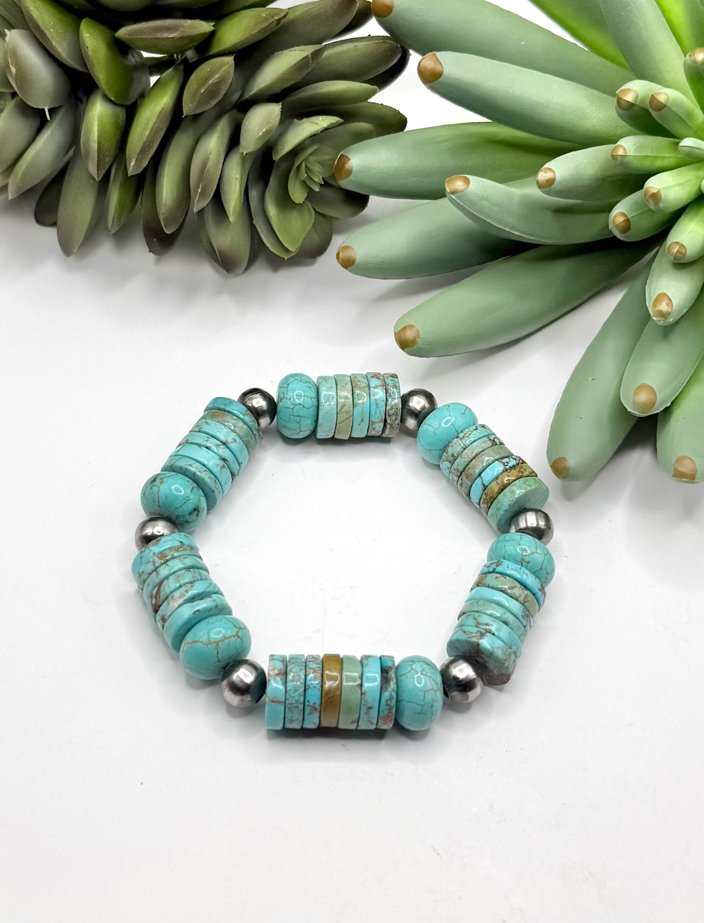 Chunky Turquoise Stretch Bracelet