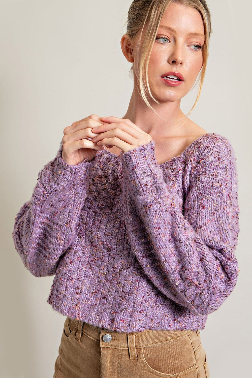 Cropped Knit Sweater