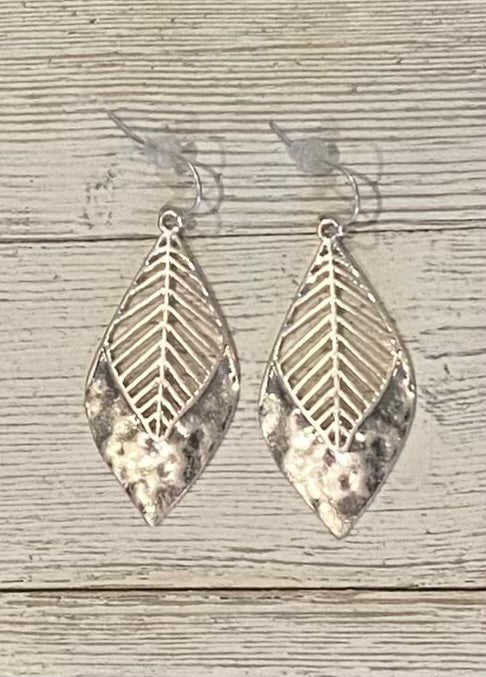 Hammered Leaf Earrings