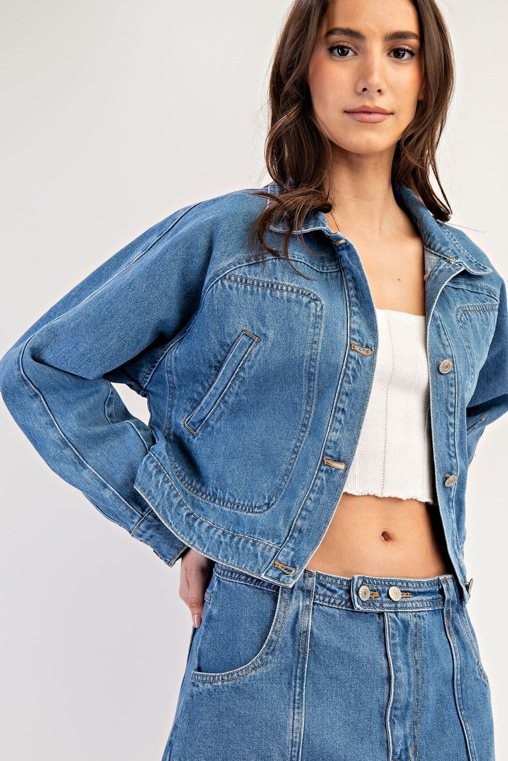 Denim Button Down Jacket