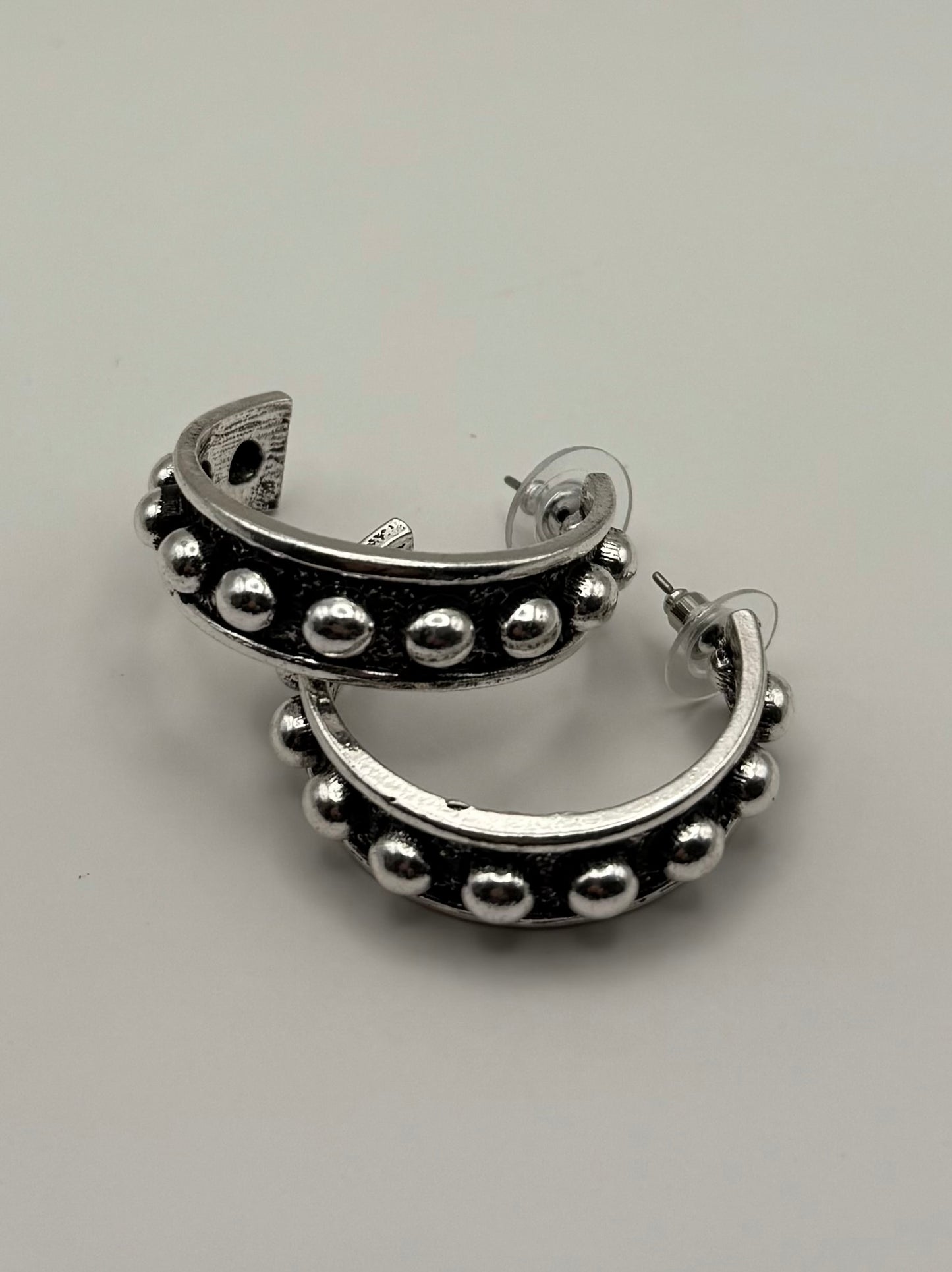 Raised Dot Hoop Earrings