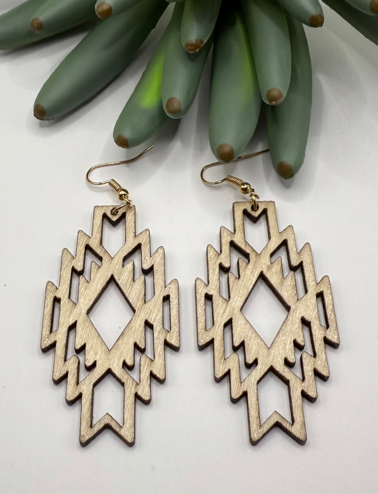 Aztec Wood Earrings