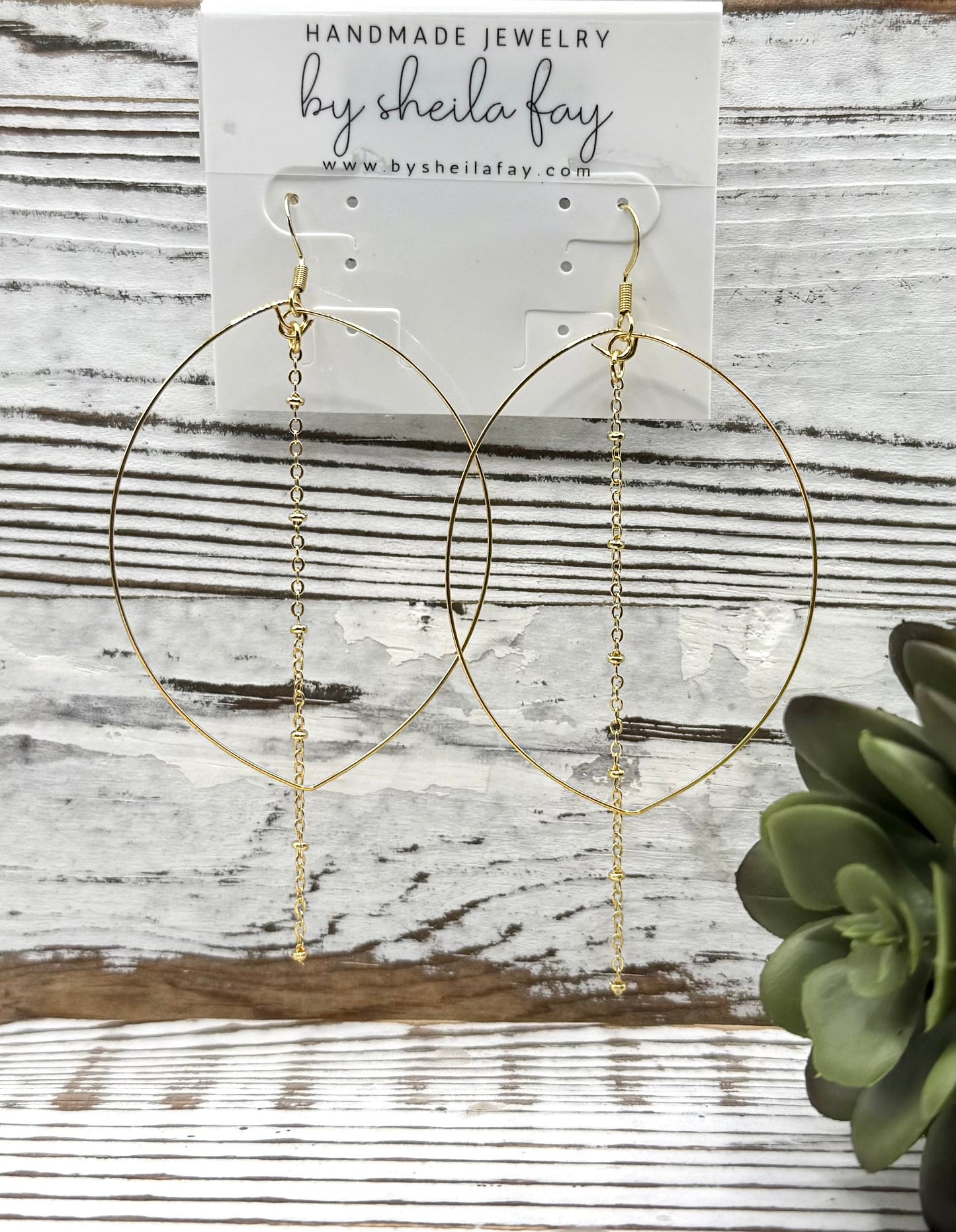Delicate Teardrop & Gold Chain Earrings