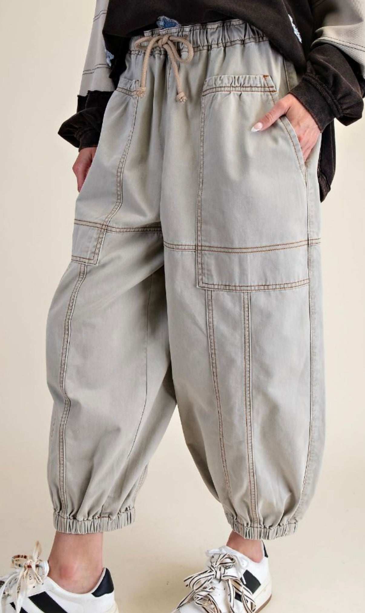Stone Wash Twill Pants - 2 Colors