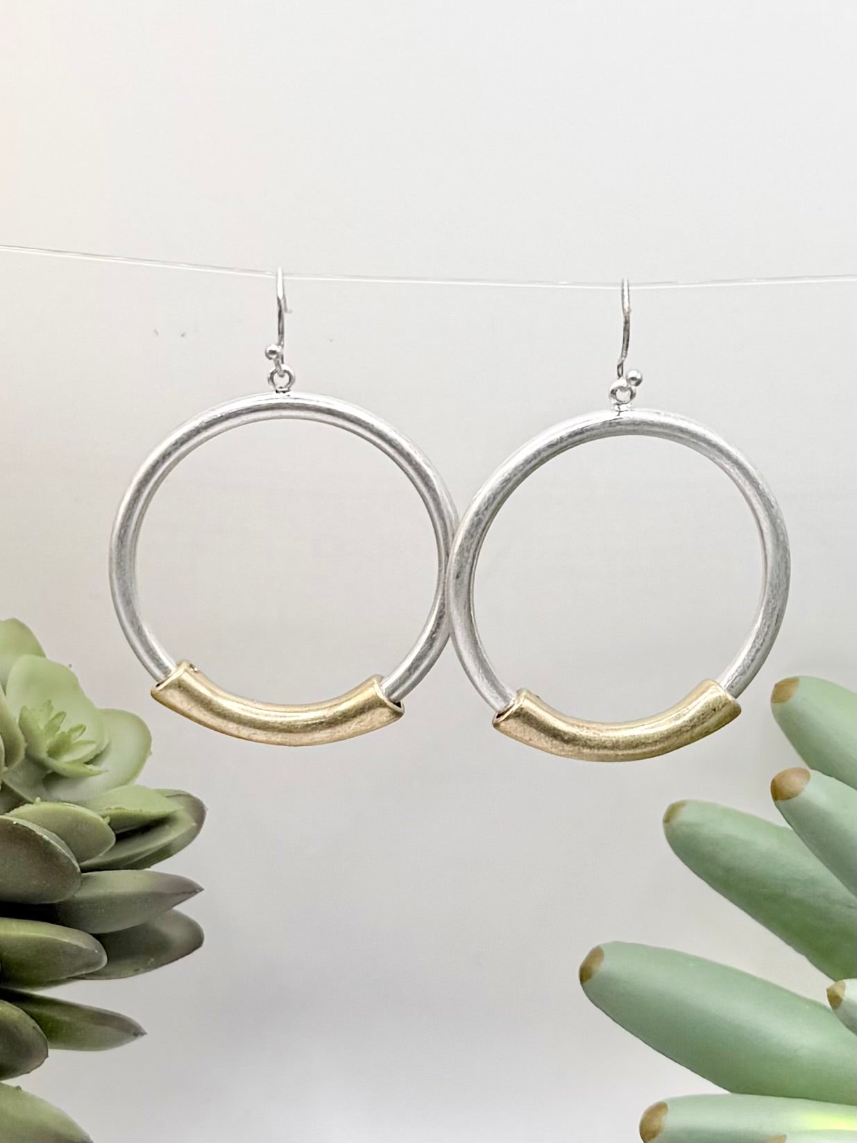 Two Tone Hoop Earrings