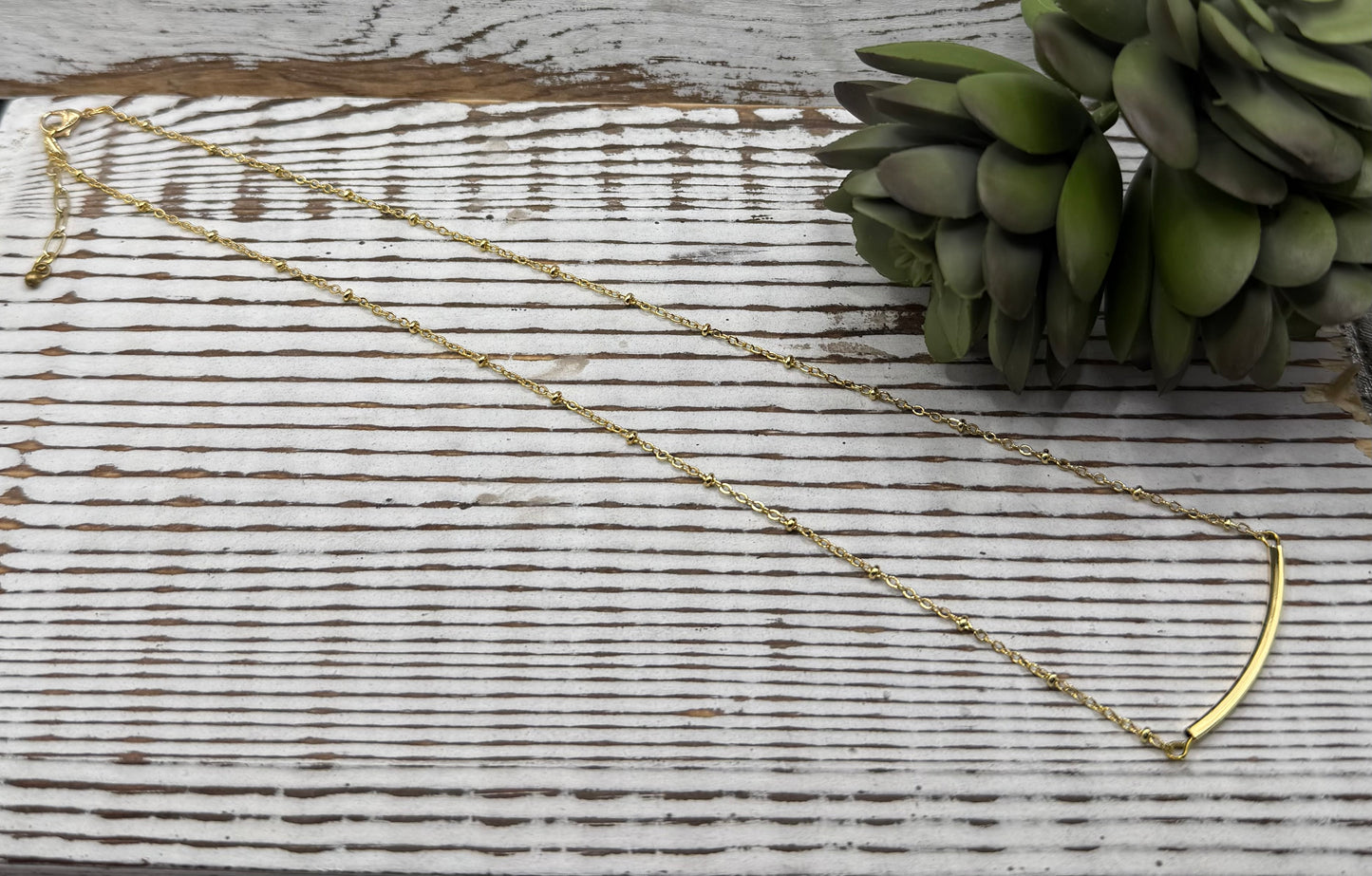 Delicate Gold Bar Necklace