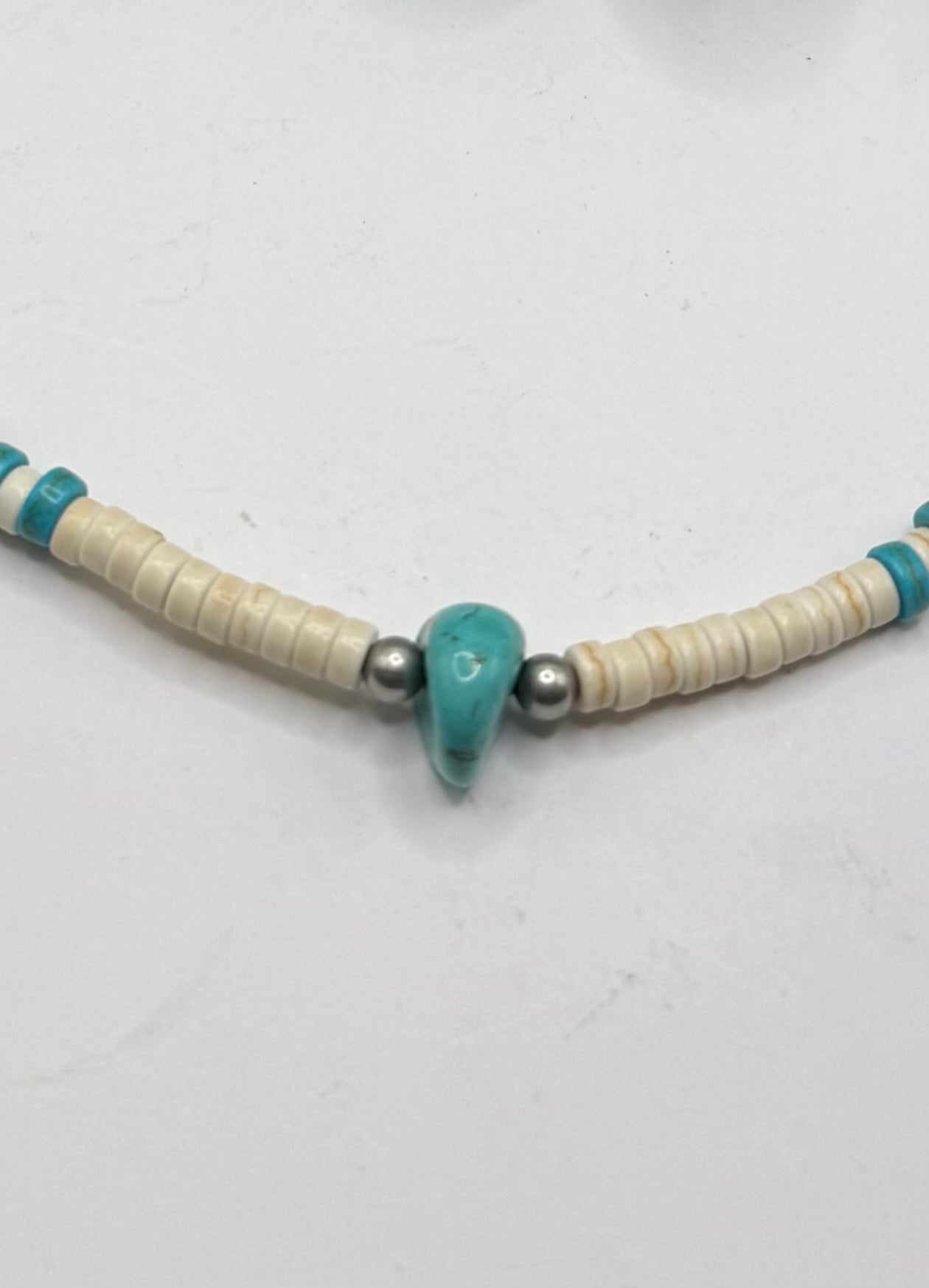 Turquoise Nugget & Heishi Necklace