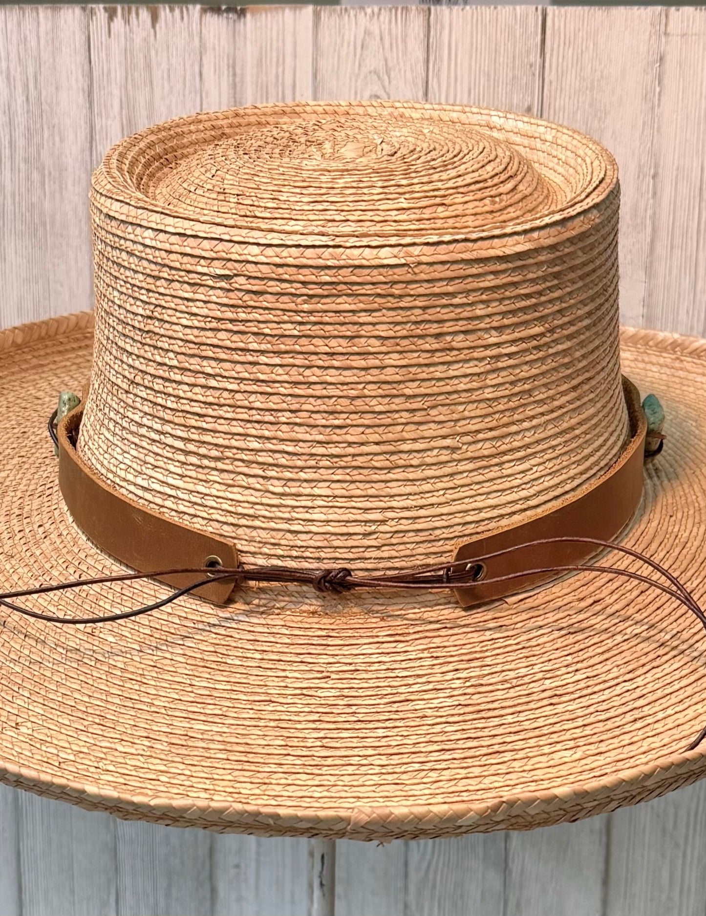 Turquoise Nugget Leather Hatband - 2 Colors