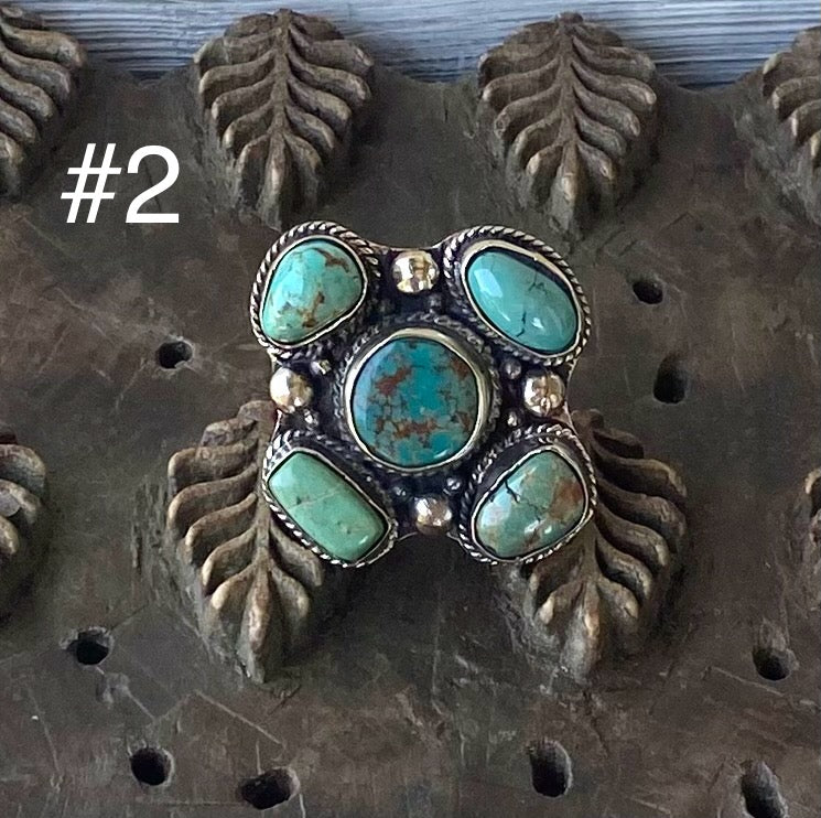 Genuine Turquoise Square Ring