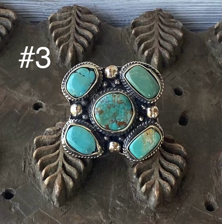 Genuine Turquoise Square Ring