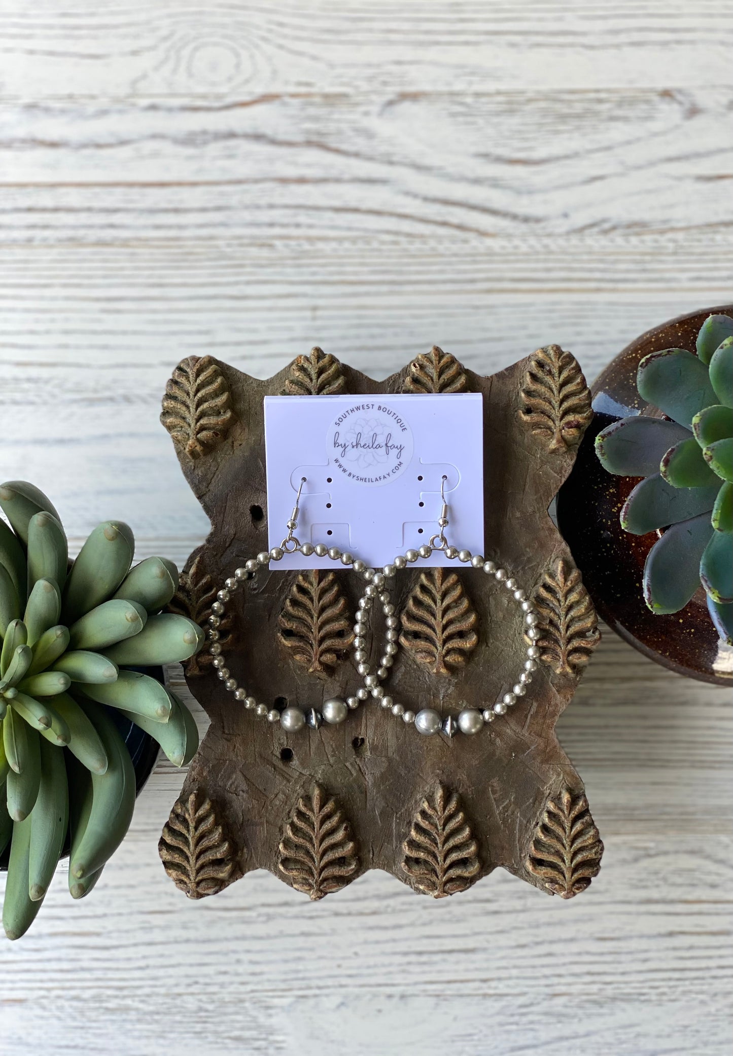 Silver Pearl & Sterling Saucer Hoop Earrings