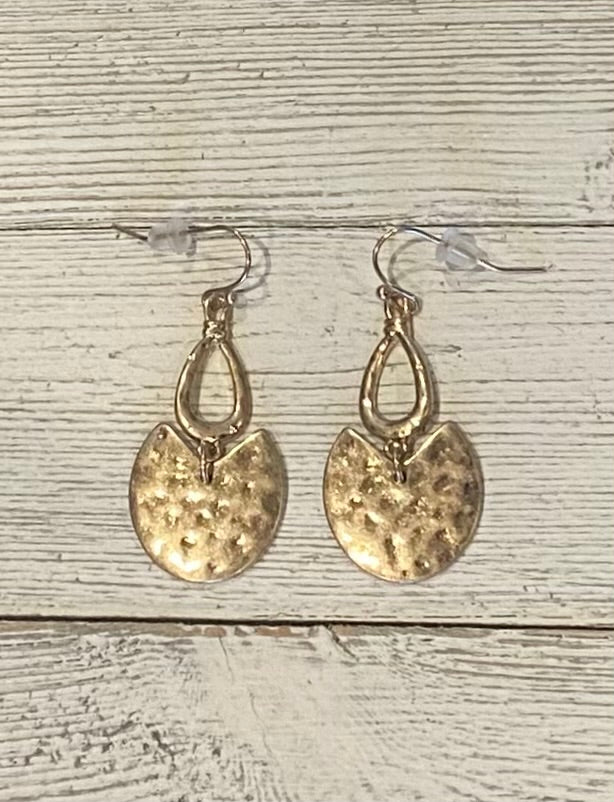 Wedge Cut Hammered Earrings. 3 colors