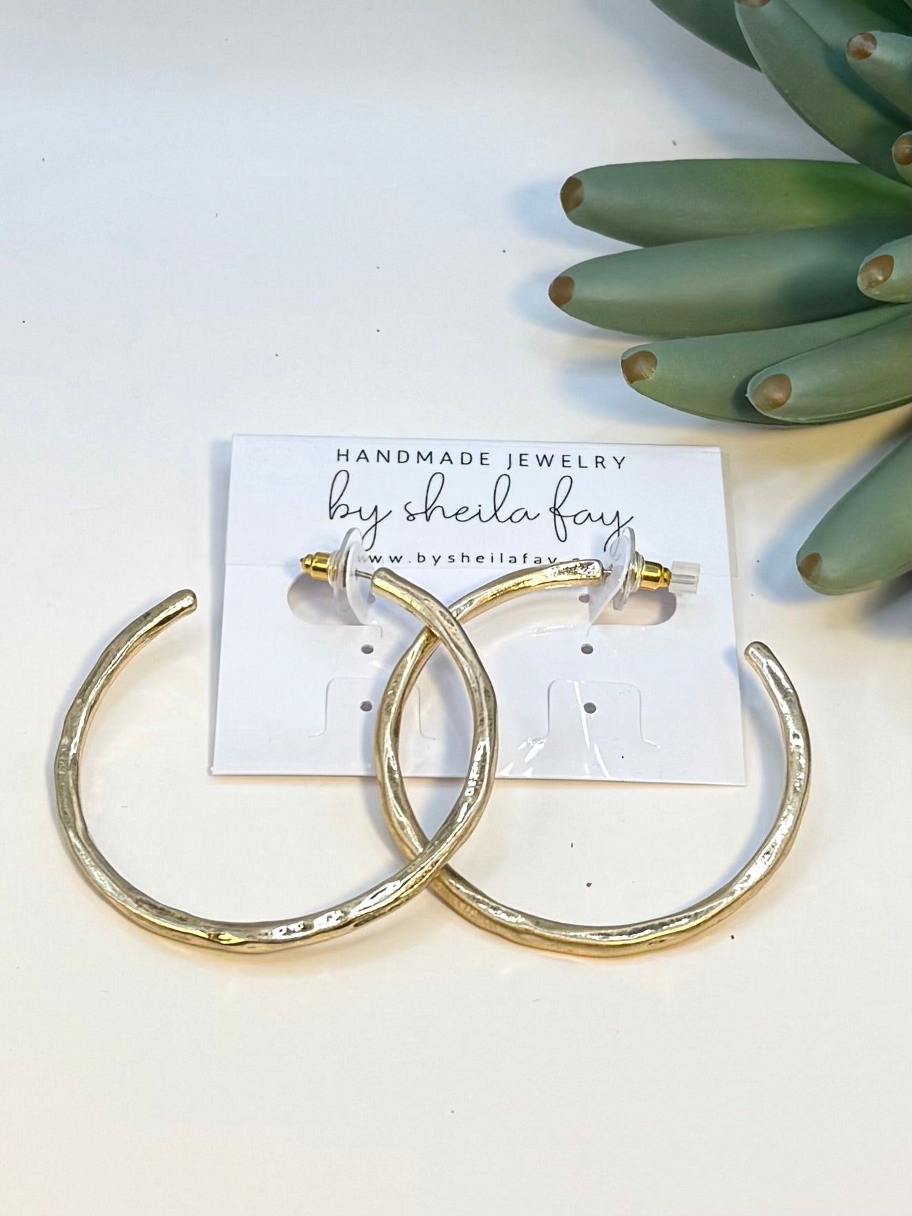 Textured Gold Hoop Earrings