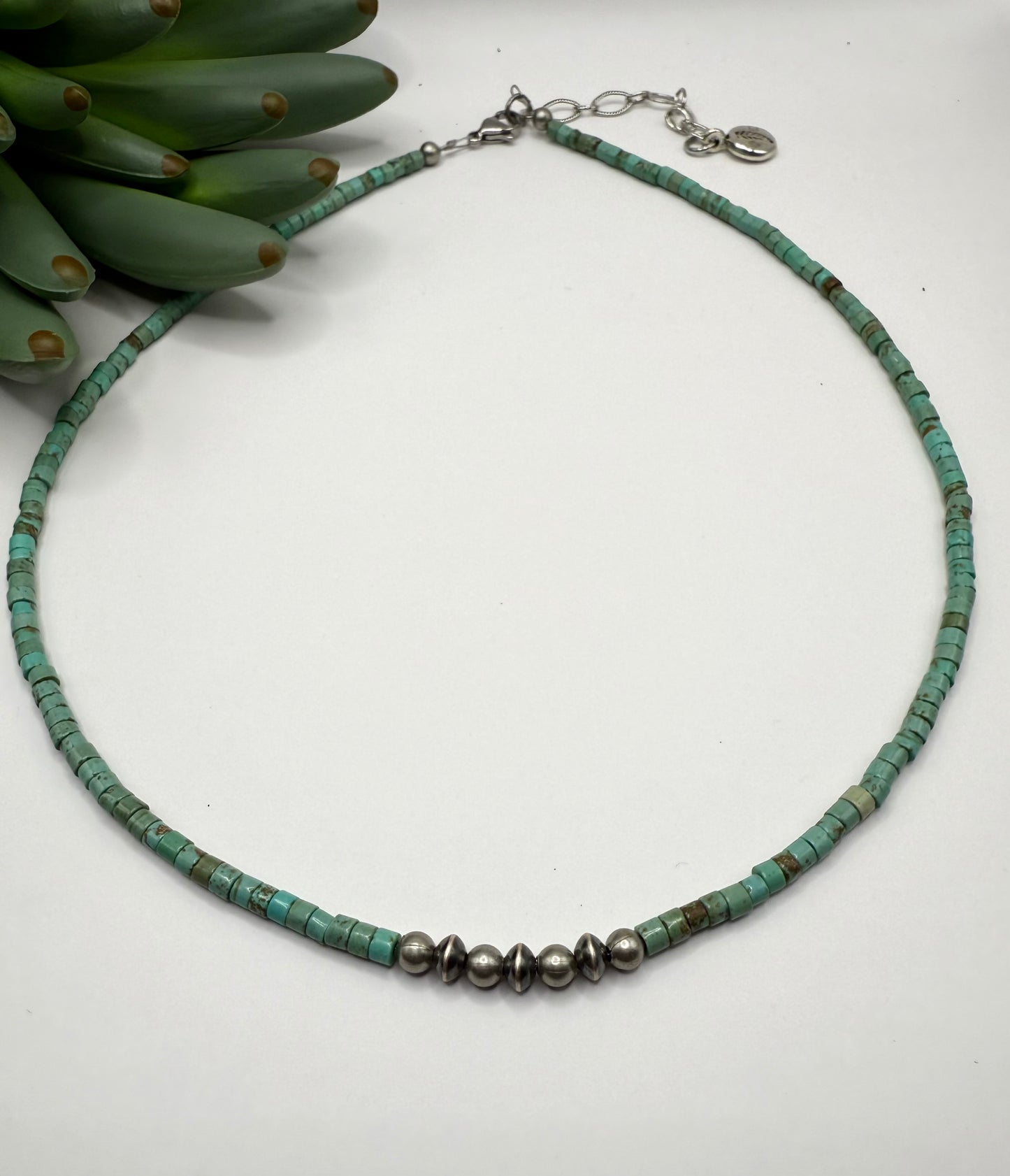 Heishi & Silver Pearl Necklace