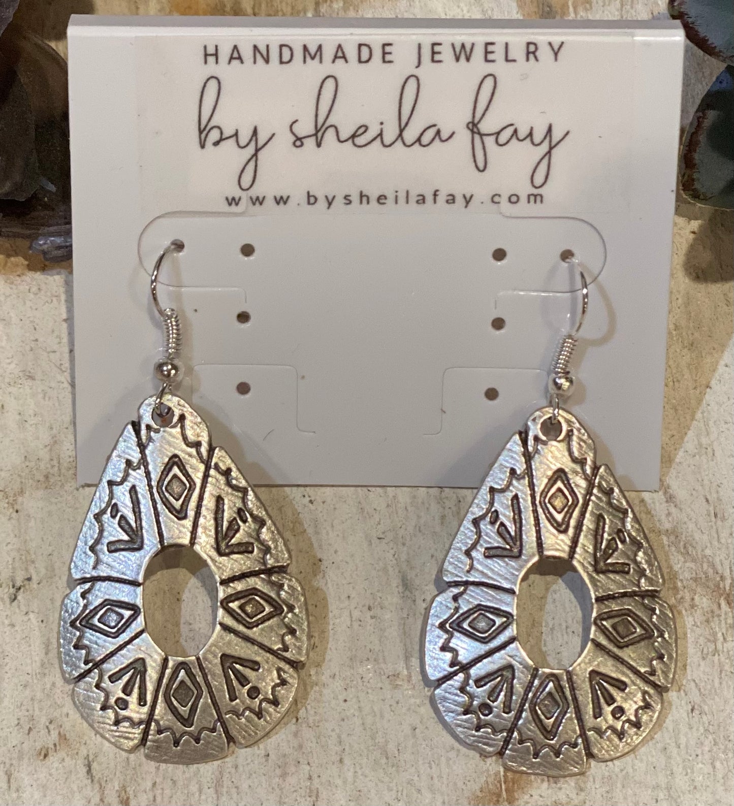 Silver Aztec Earrings