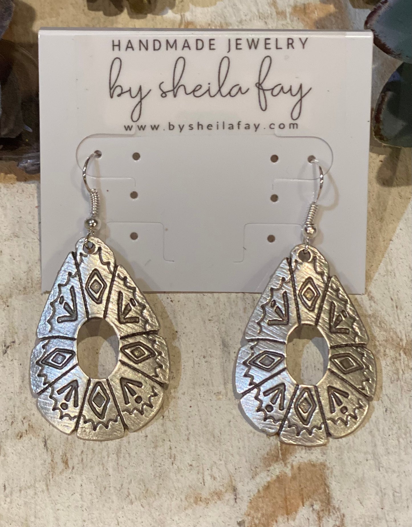 Silver Aztec Earrings