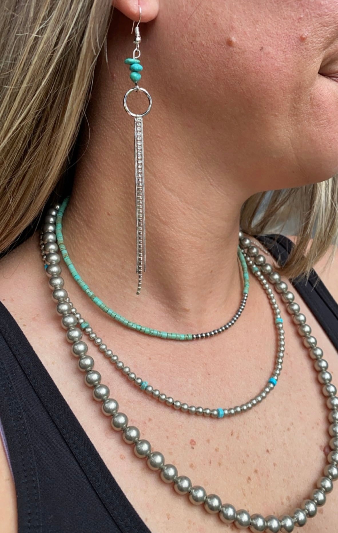 Heishi & Silver Pearl Necklace