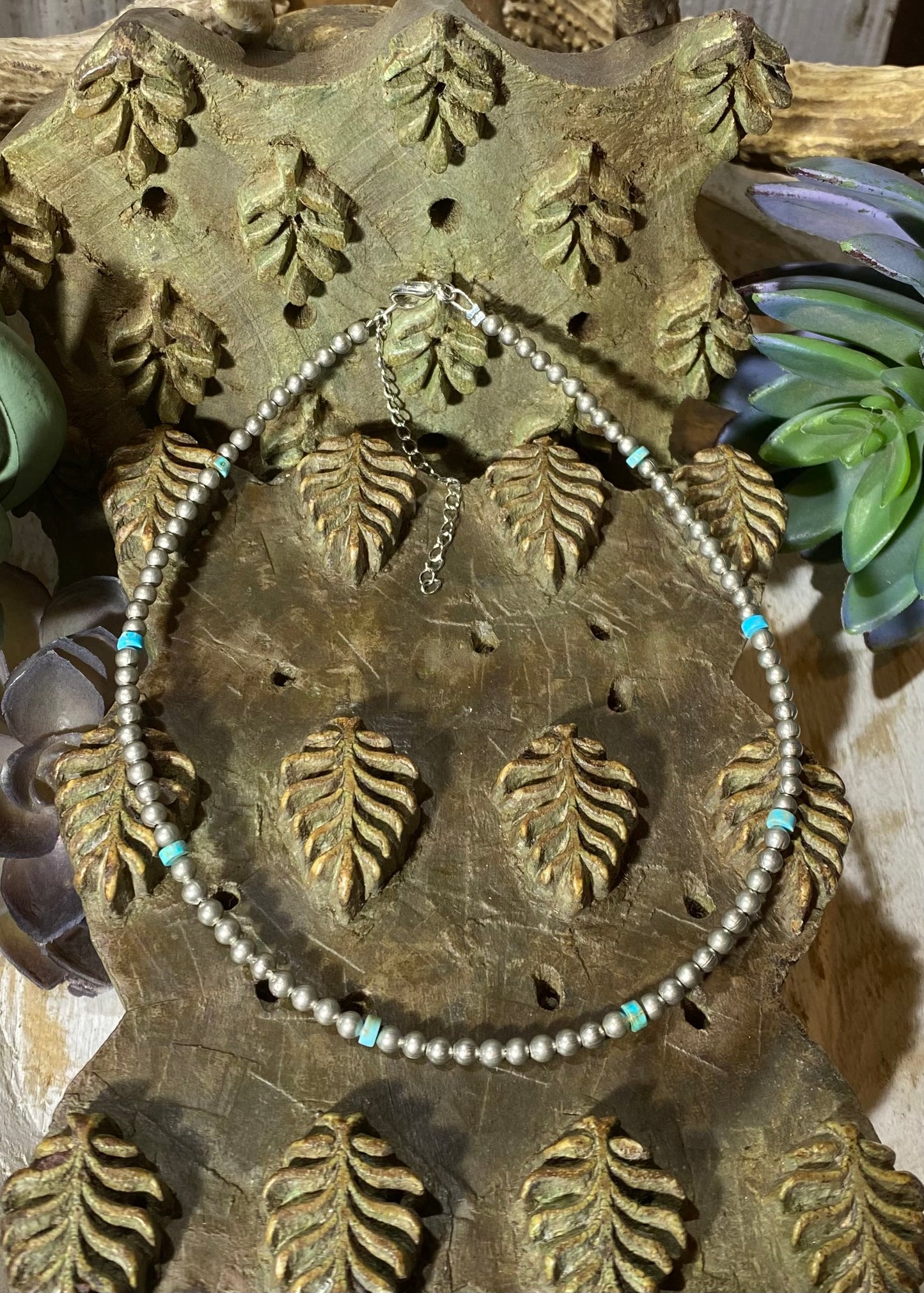 Heishi & Silver Pearl Necklace