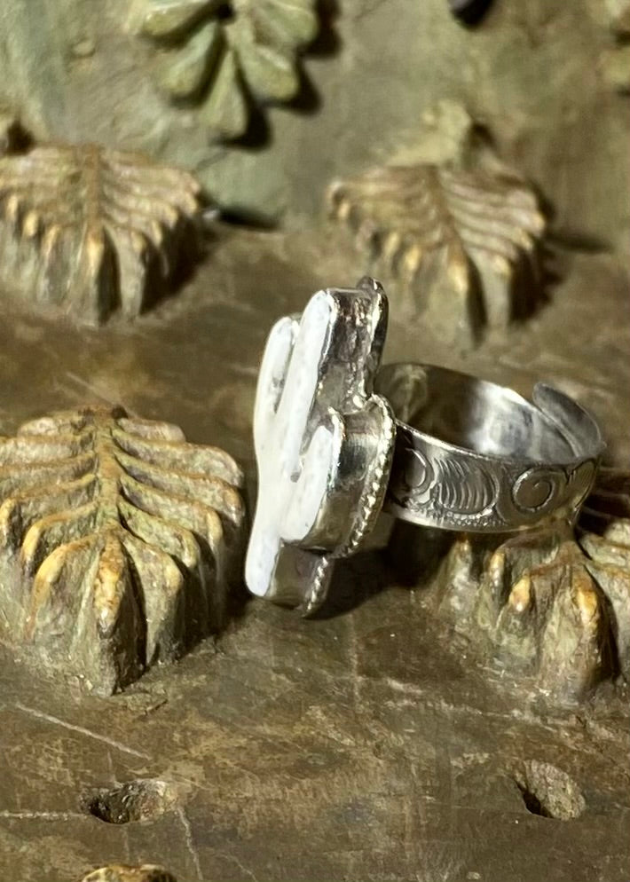 Bone White Cactus Ring