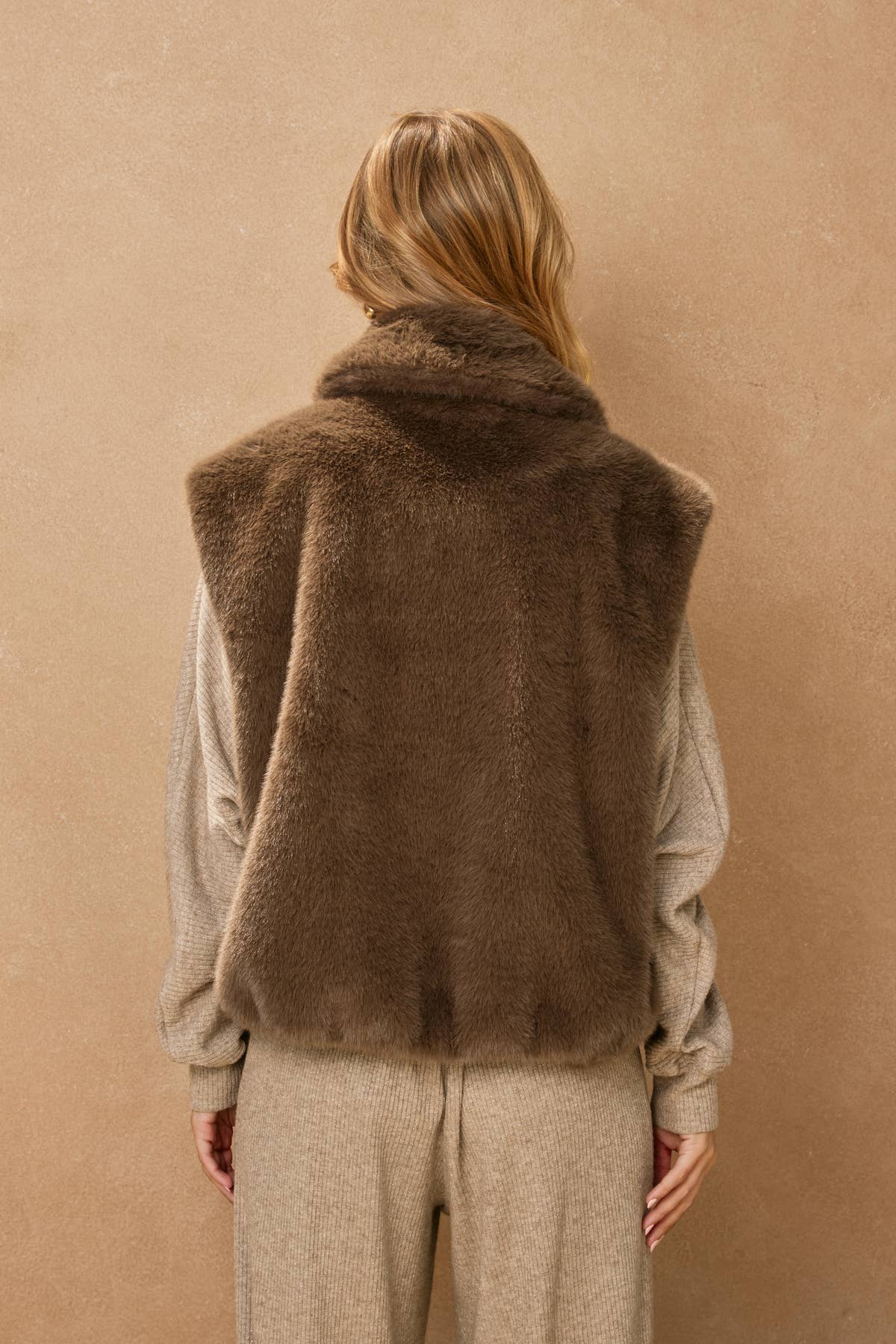 Wind Whispers Faux Fur Collared Vest