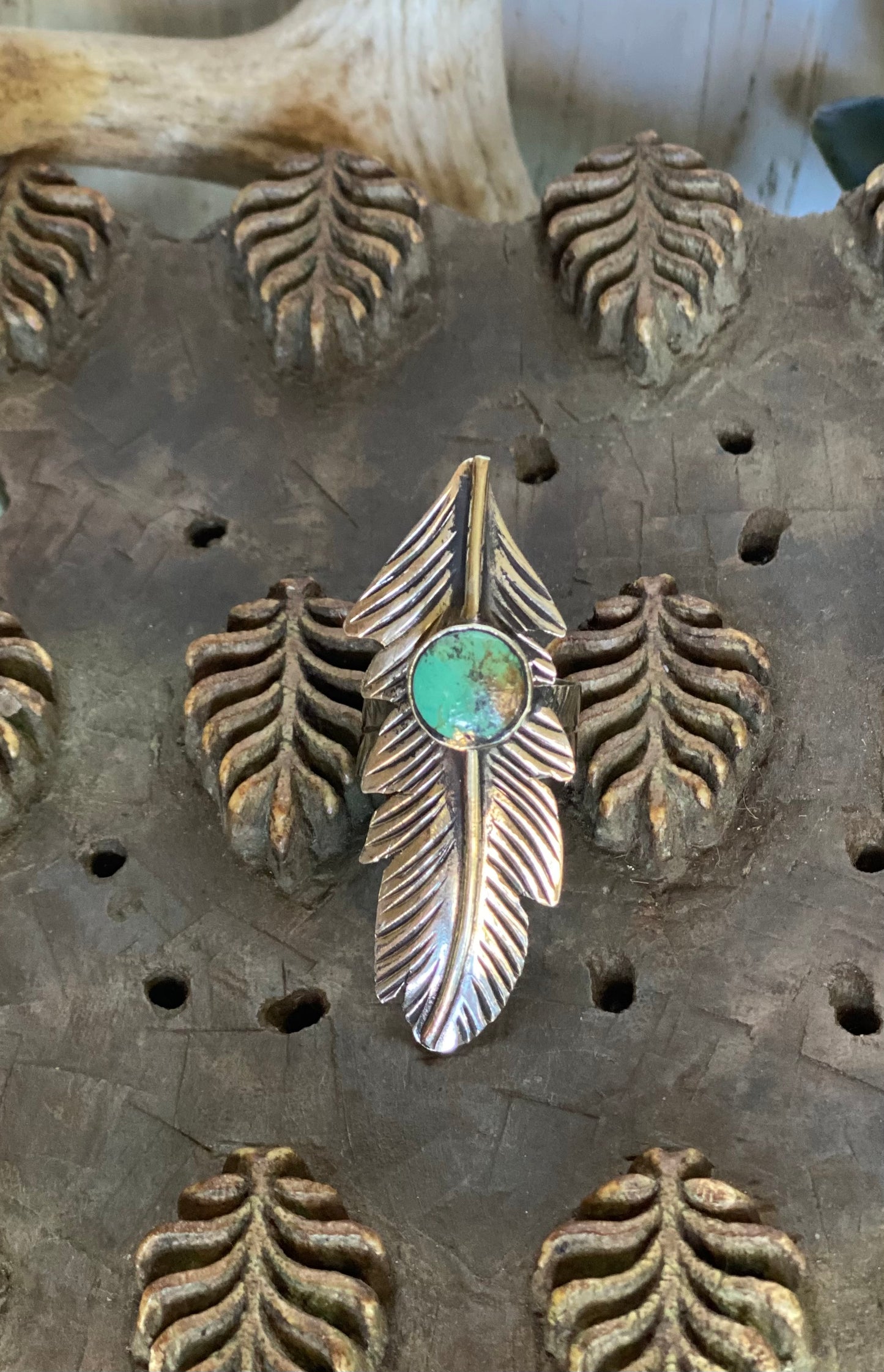 Turquoise Feather Ring