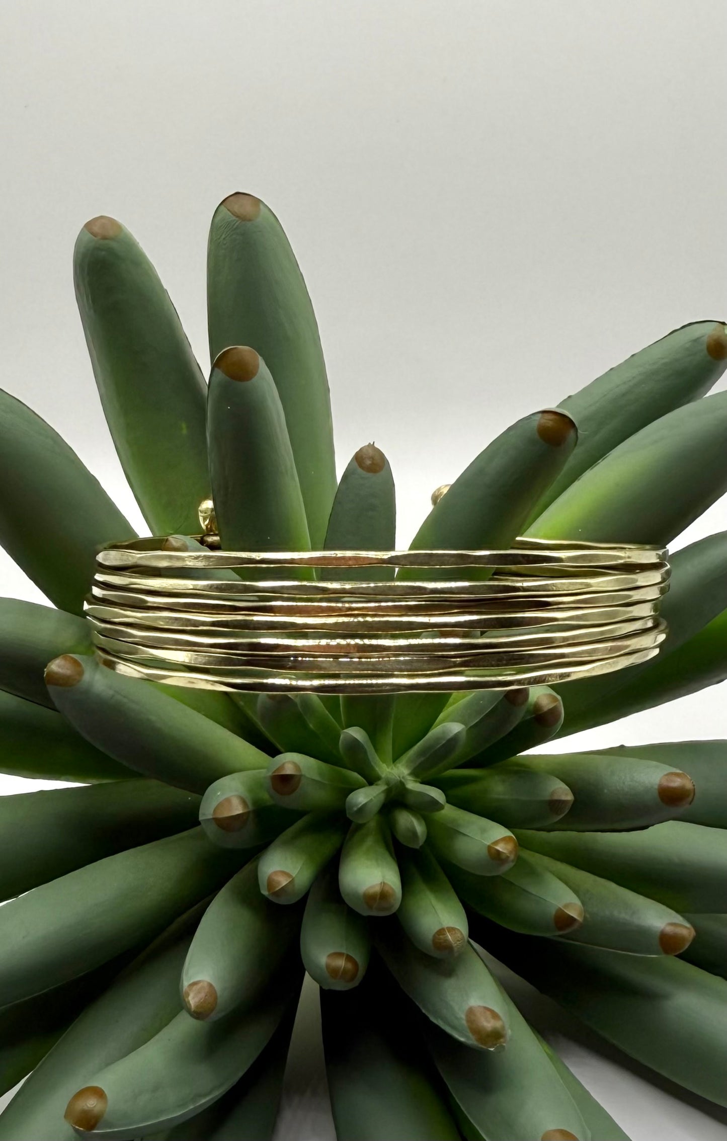 7 Bar Hammered Bracelet - Gold or Silver