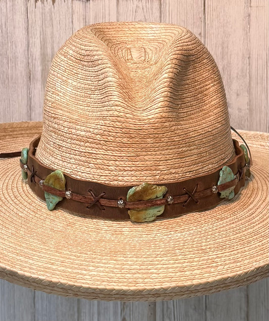 Sonora Turquoise Leather Hatband