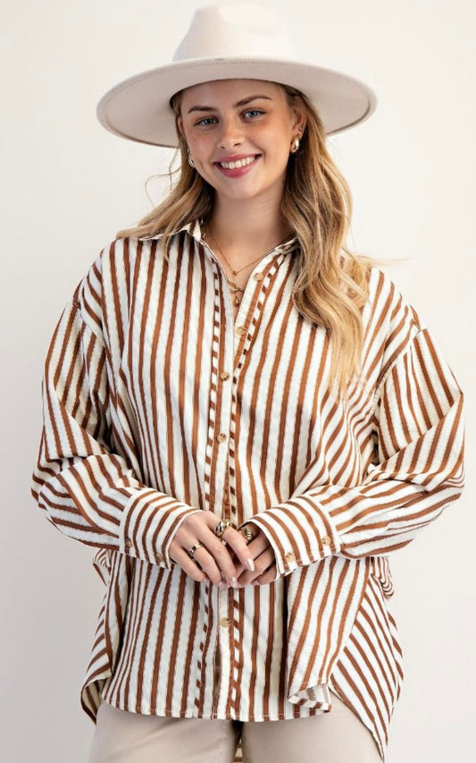 Stripe Button Down Woven Shirt