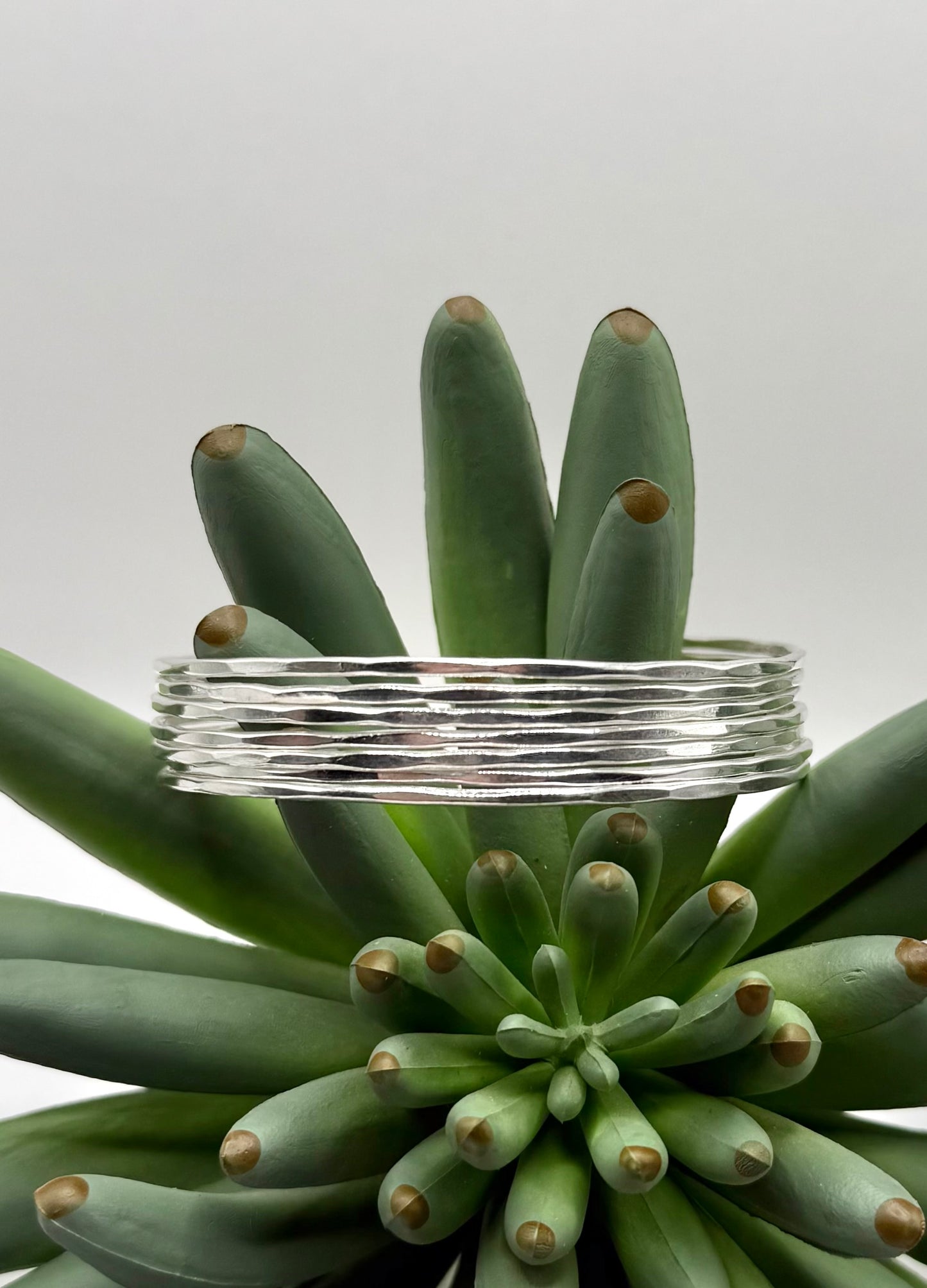 7 Bar Hammered Bracelet - Gold or Silver