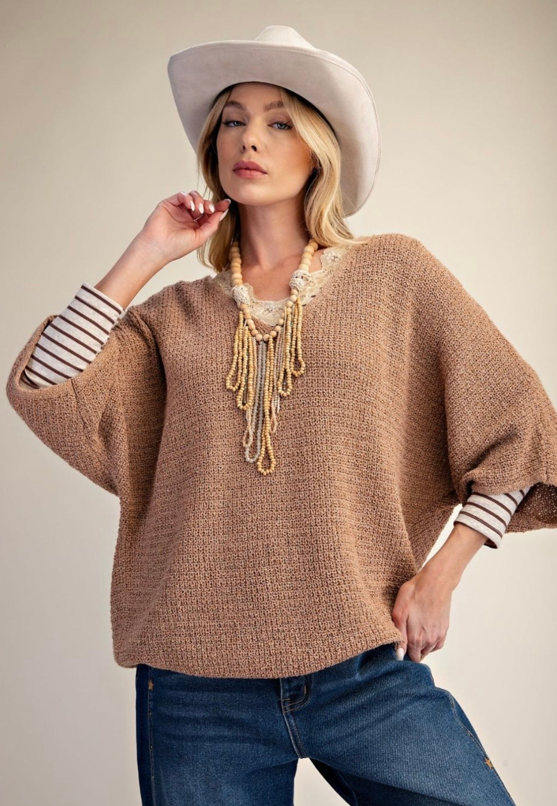 V-Neck Knitted Sweater