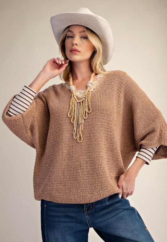V-Neck Knitted Sweater