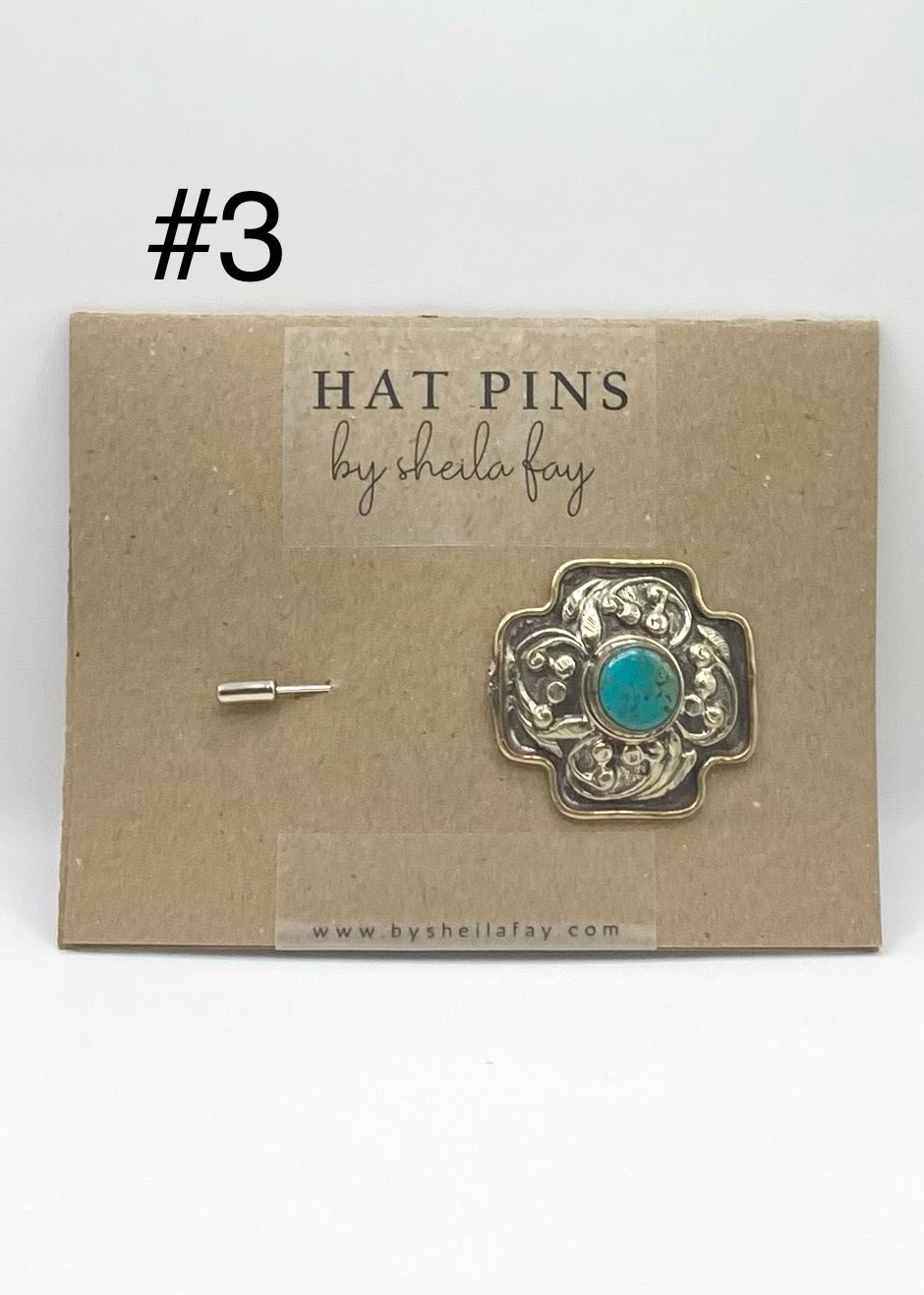 Western Turquoise Hat Pin