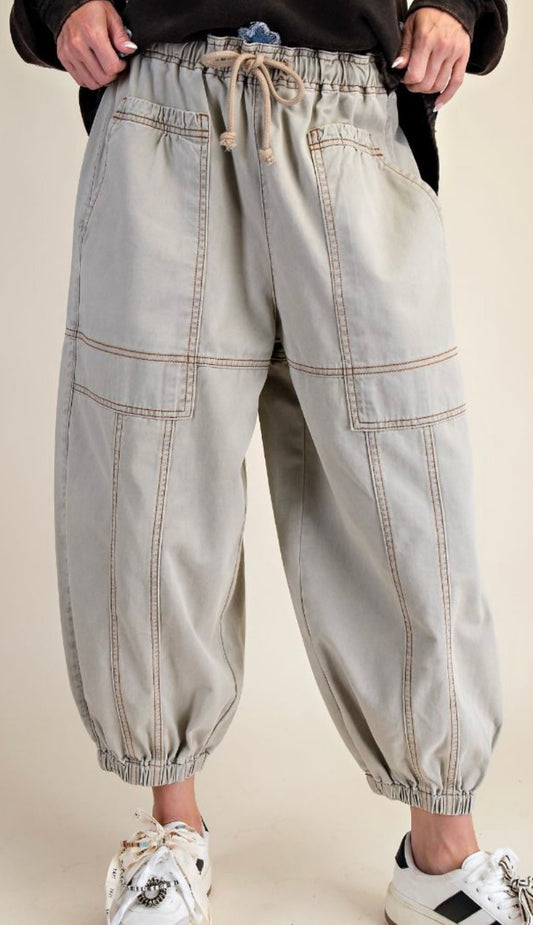 Stone Wash Twill Pants - 2 Colors