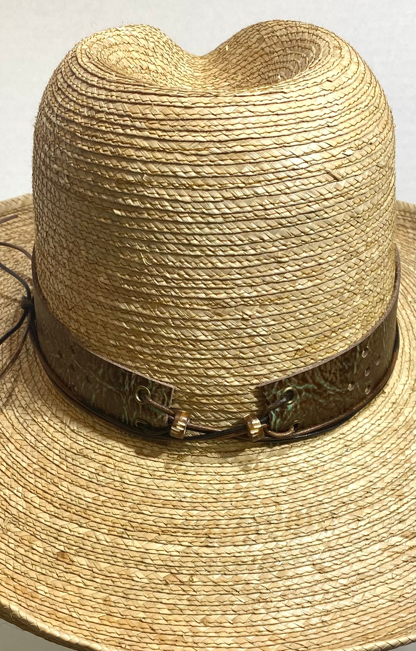 Distressed Leather & Turquoise Hatband