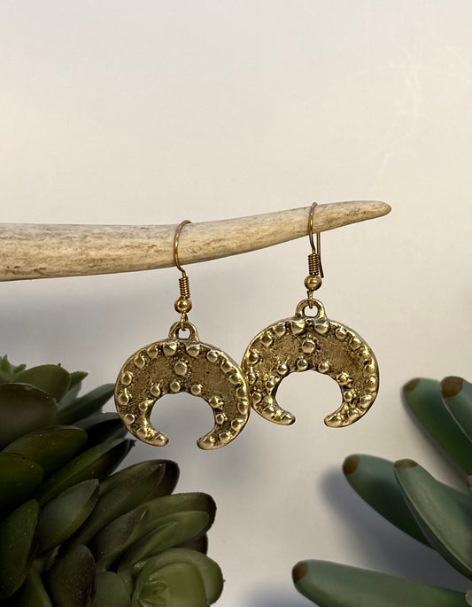 Textured Moon shaped Earrings