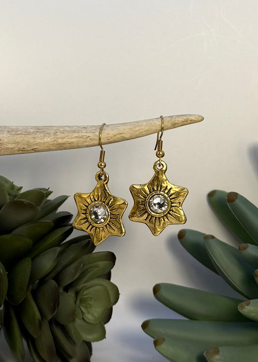 Swarovski Gold Star Earrings