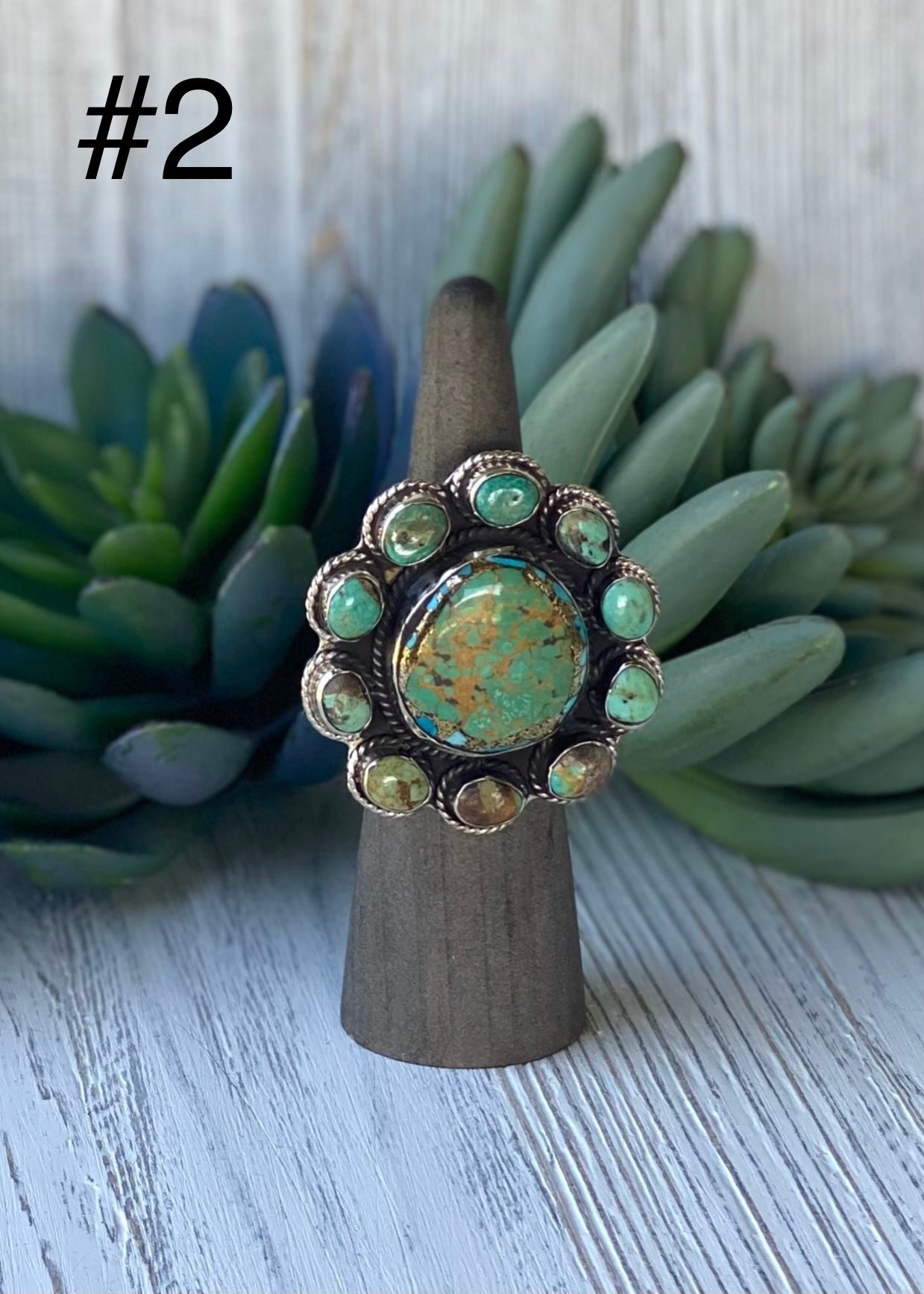 Jazzy Turquoise Flower Ring