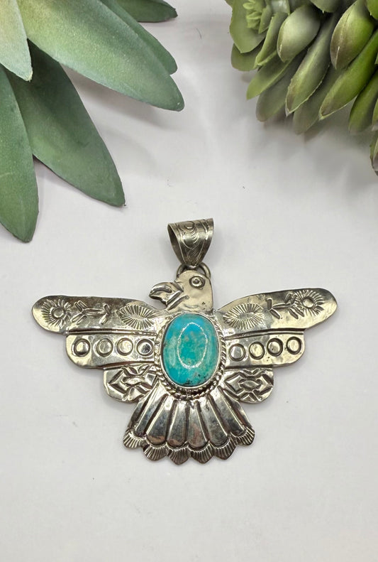 Flying Thunderbird Turquoise Pendant