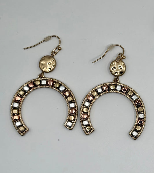Horseshoe Dangle Earrings- 3 Colors