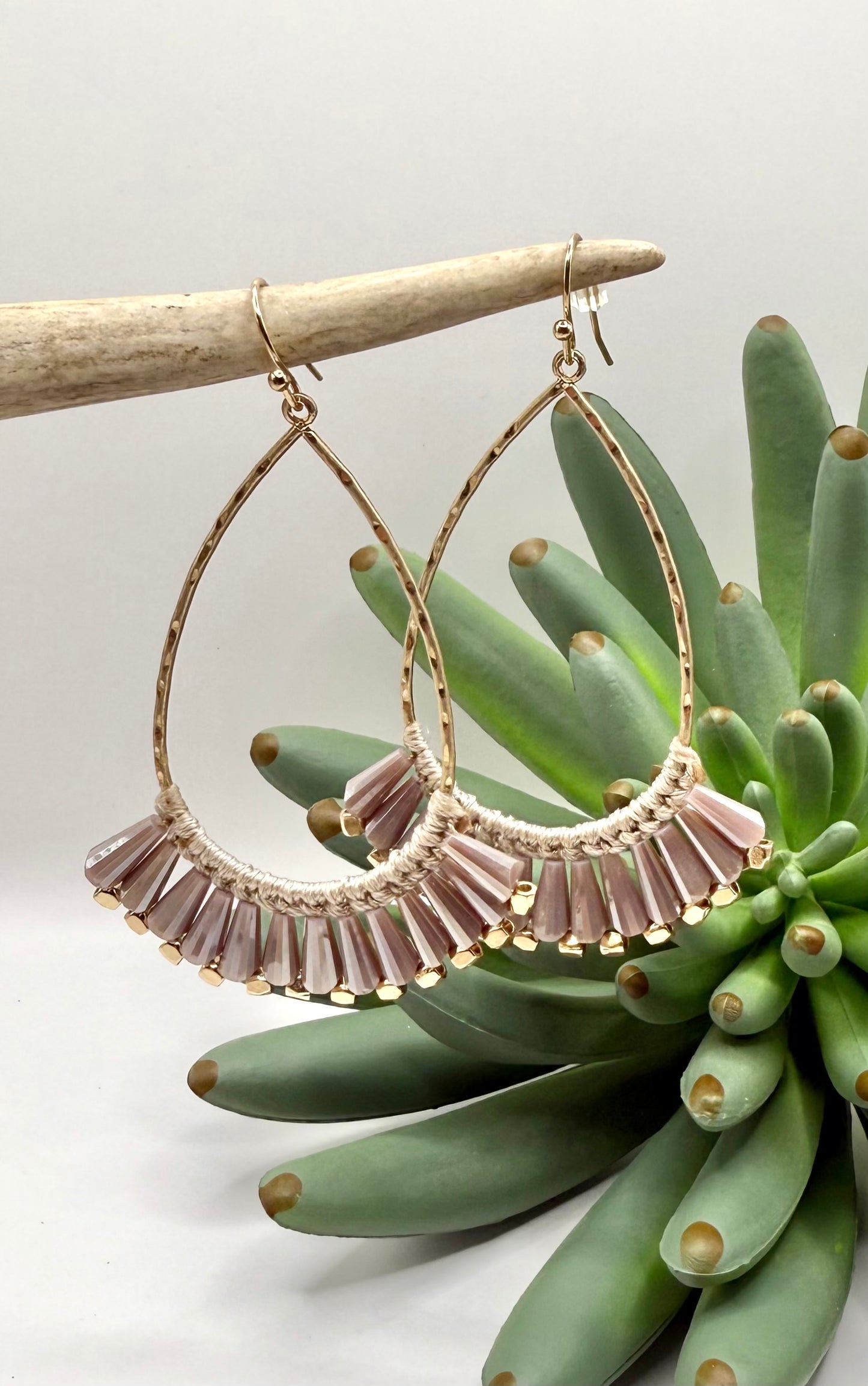 Gold Teardrop Crystal Earrings- 2 Colors