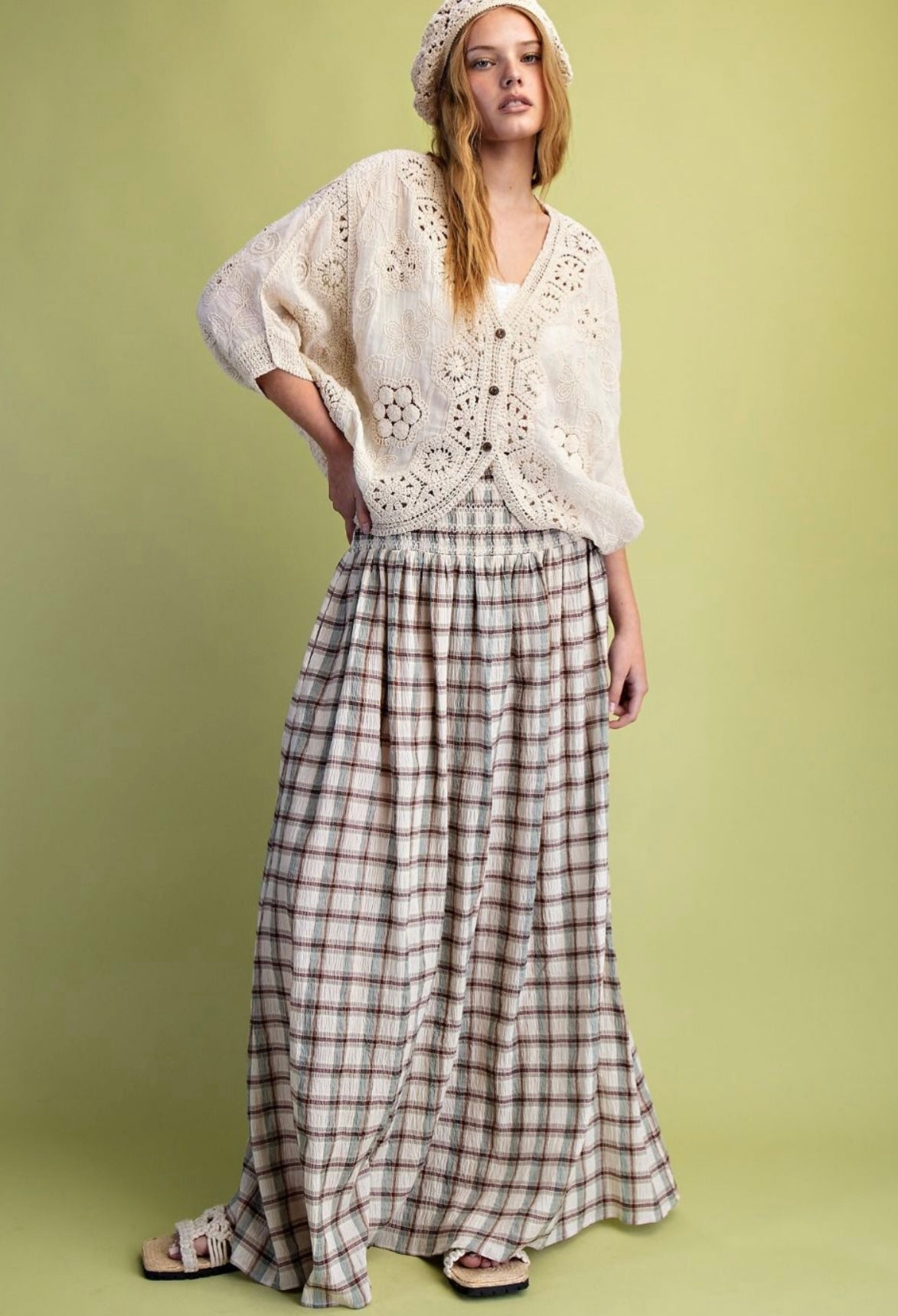 Crochet Mix Button Front Duster