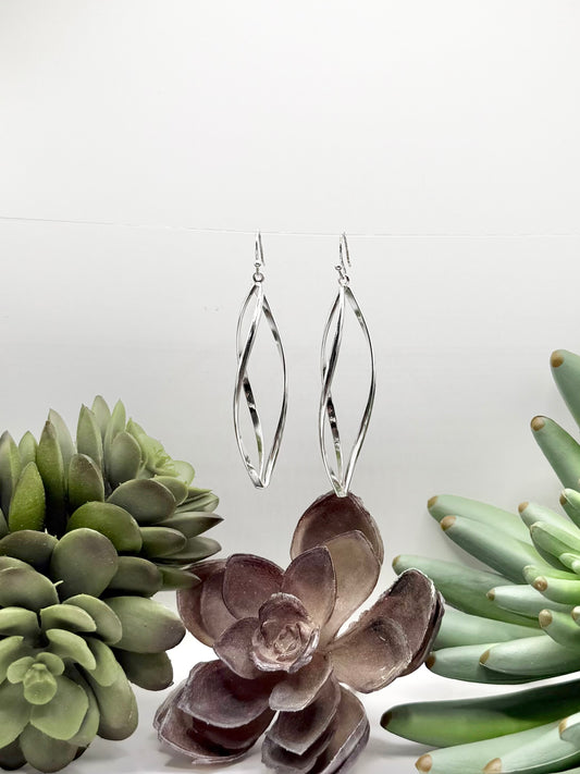 Twisted Silver Dangle Earrings